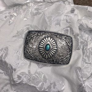 Turquoise/ silver buckle